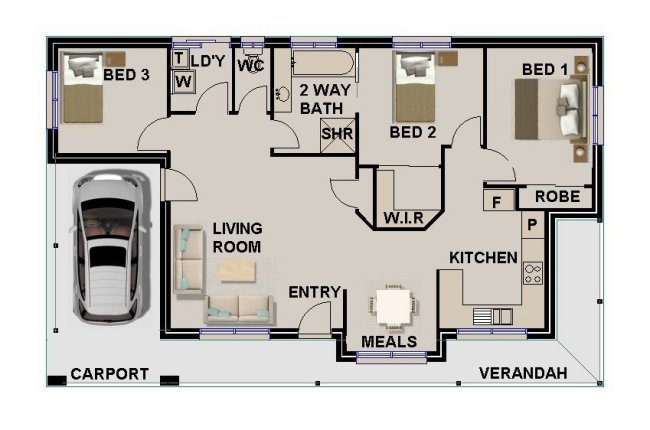 Houses NEW FLOOR PLANS-3 bed homestead plan